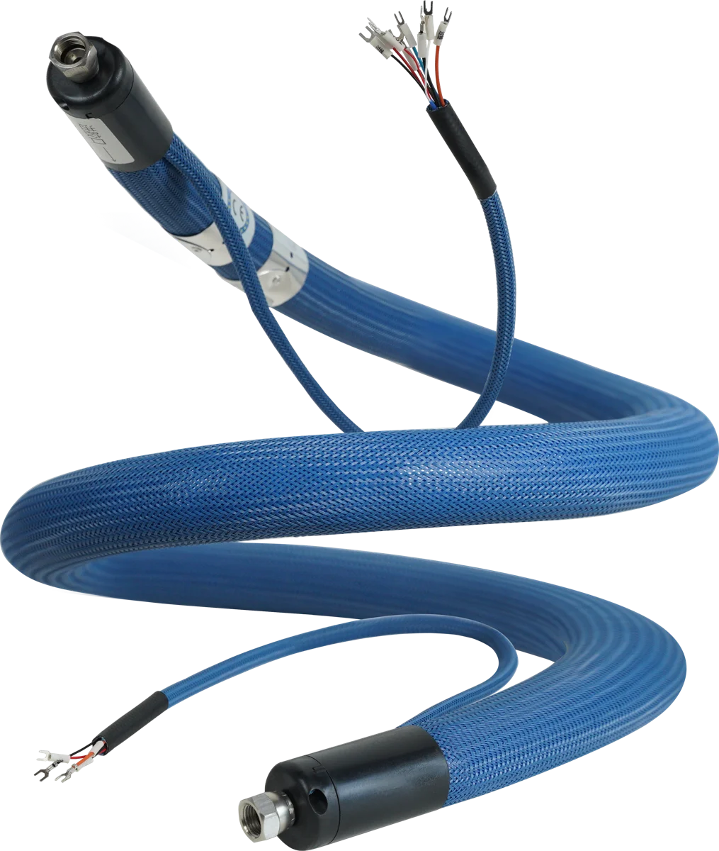Heated hose with exposed leads