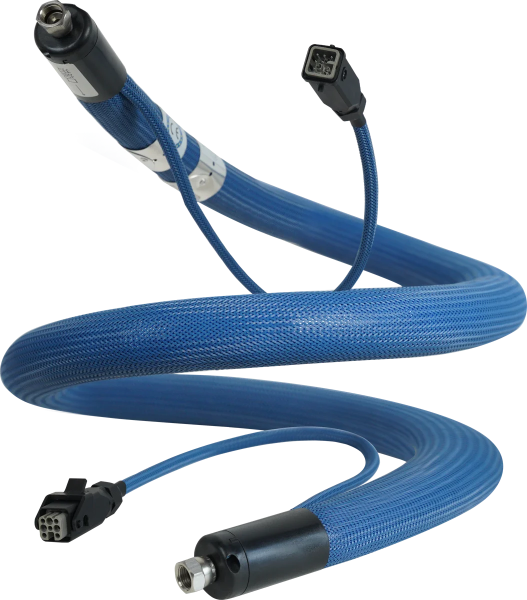 Heated hose with connector options