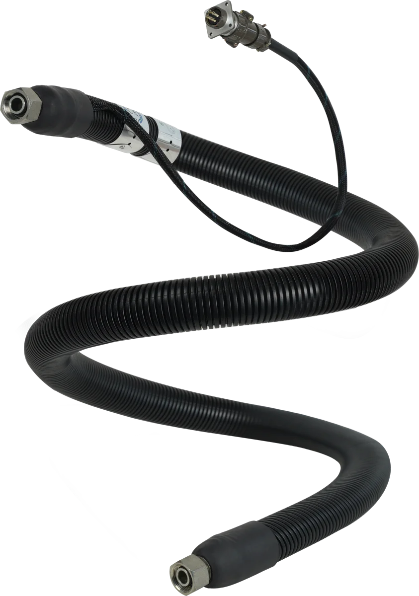 Corrugated hose with round connector