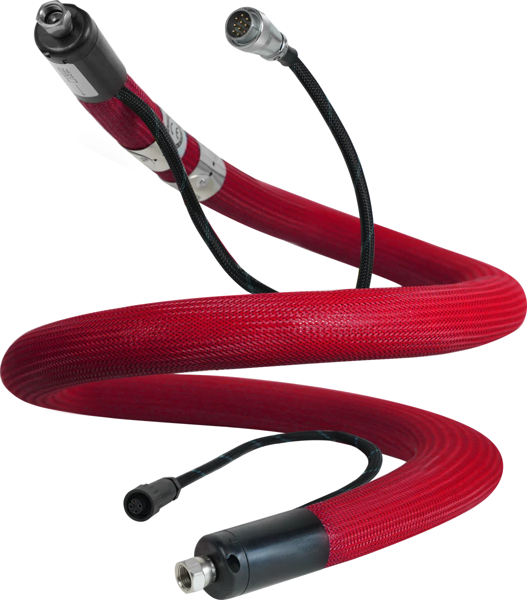 Braided hose with electrical connectors
